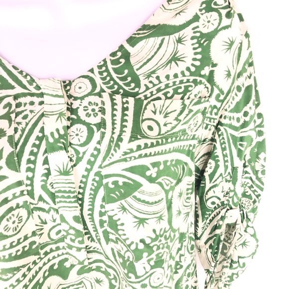 Maeve Sold At Anthropology Green Floral Blouse S - Picture 2 of 5